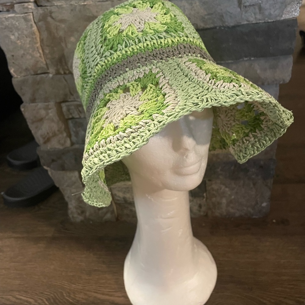 Steve Madden Green Crochet Hat, One Size
